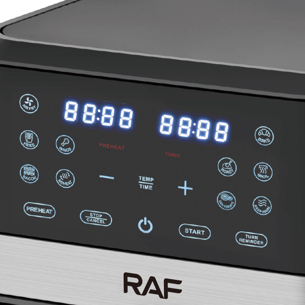 RAF 8L XXL Smart Digital Air Fryer (R.5378) – 1800W Turbo Cyclone Heating – Military-Grade Non-Stick Square Basket
