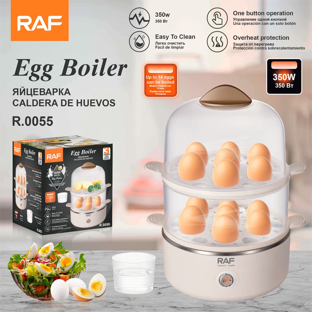 Automatic Mini Egg Cooker RAF R.0055  – Compact Electric Egg Boiler & Steamer for Home Use