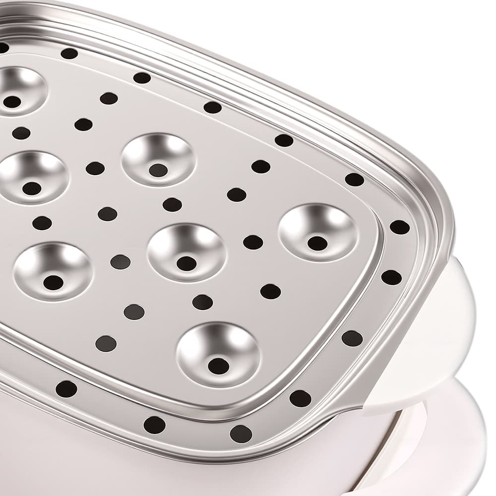 Automatic Egg Cooker & Food Steamer RAF R.0056 – Stainless Steel Rack Electric Egg Boiler for Home Kitchen