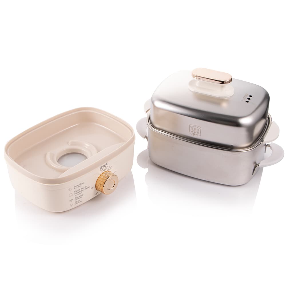 Automatic Egg Cooker & Food Steamer RAF R.0056 – Stainless Steel Rack Electric Egg Boiler for Home Kitchen