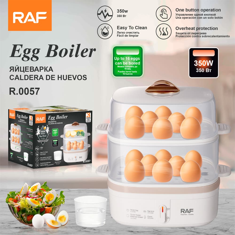 Multi-Functional Egg Cooker RAF R.0057  – Rapid Electric Egg Boiler & Steamer for Home Kitchen