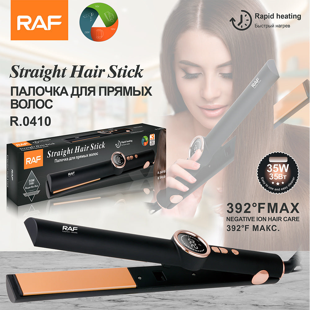 Hair Flat Iron RAF R.0410  – Floating Plate Wide Panel Pro Hair Straightener