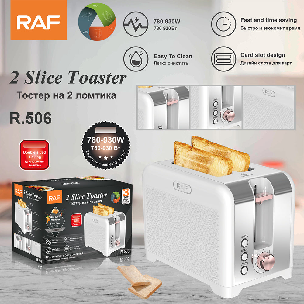 RAF 2-Slice Extra-Wide Slot Toaster With 6 Shade Settings R.506