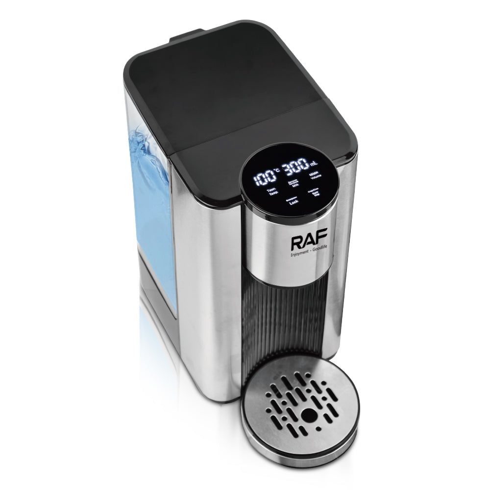 RAF R.11007 Smart Portable Instant Water Heater – 3-Second Boiling Station with UV-C Sterilization, Digital Temp Control & Type-C Charging (Compact A4 Size)
