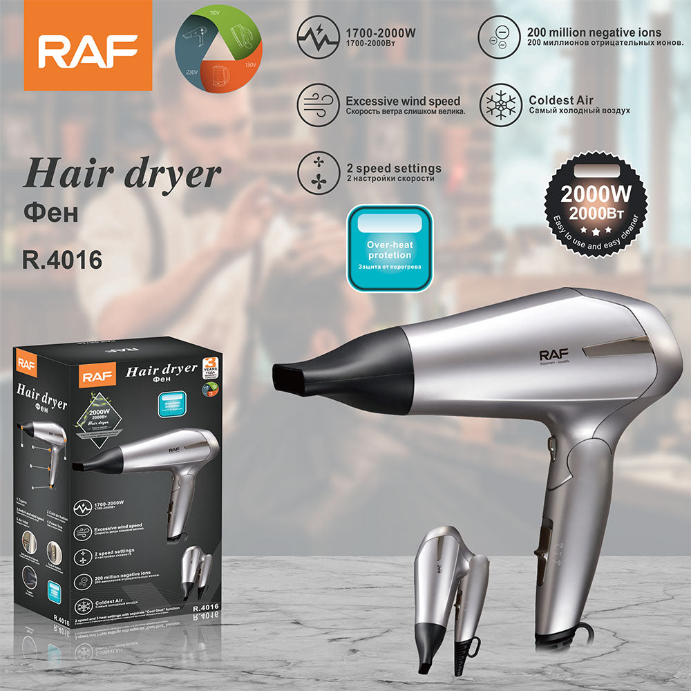 Professional 1700–2000W Hair Dryer RAF R.4016  – Cold & Hot Cycle Salon Hair Blow Dryer