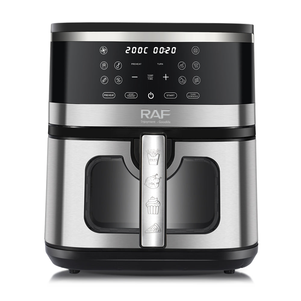 RAF 8.0L Premium Stainless Steel Digital Air Fryer (R.5386) – 1700W Large Capacity with Visible Viewing Window