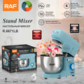 RAF R.6671 Standing Cake & Dough Mixer – 1100W Heavy Duty 6.8L Bakery Mixer with 8-Speed Control & Robust Gear Mechanism