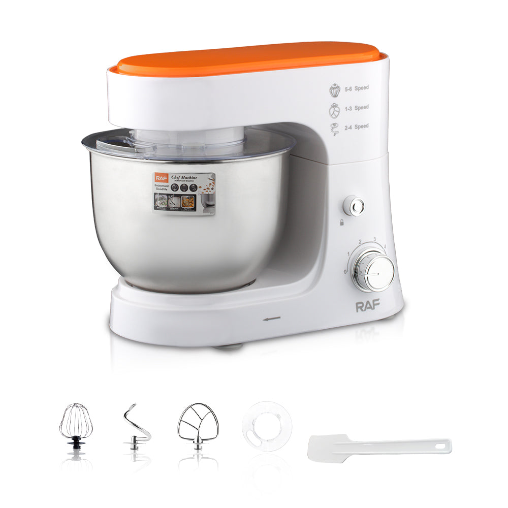 Smart Electric Stand Mixer RAF R.6611 – 4L Die-Cast Body Professional Chef Machine (Spiral Dough Hook, Meat Grinder & Blender Compatible)