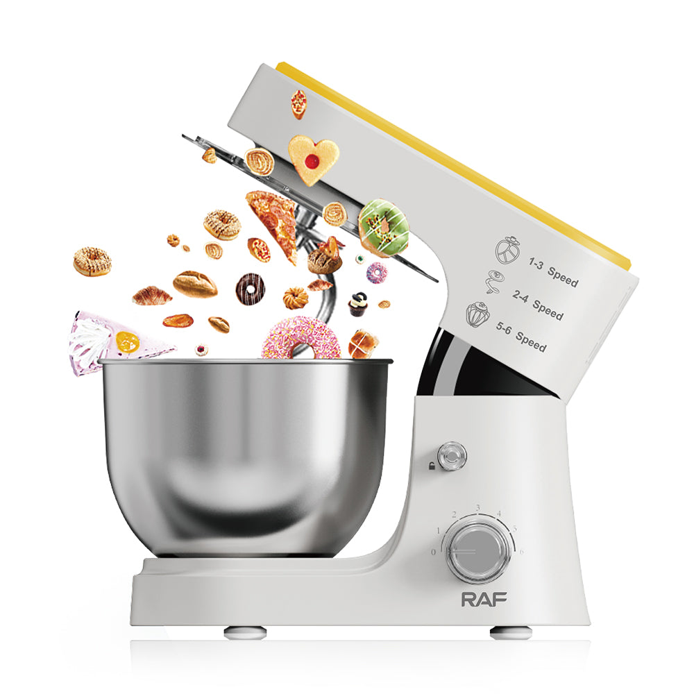 Smart Electric Stand Mixer RAF R.6611 – 4L Die-Cast Body Professional Chef Machine (Spiral Dough Hook, Meat Grinder & Blender Compatible)