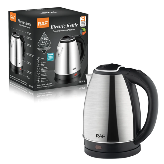RAF R.7816 2.0L Heavy Duty Electric Kettle – High-Quality Stainless Steel Fast Boil Tea Maker with BPA-Free Interior