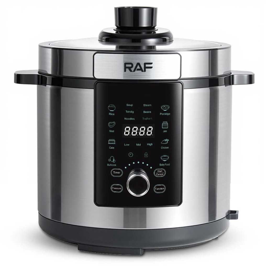 RAF R.184 6L Smart Air Fryer Pressure Cooker – Multi-Function Digital Multicooker, Stainless Steel, 1700W