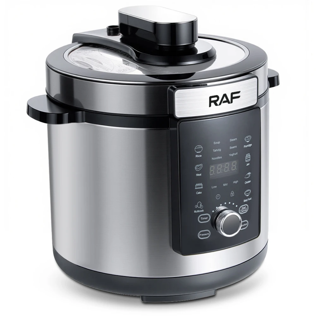 RAF R.184 6L Smart Air Fryer Pressure Cooker – Multi-Function Digital Multicooker, Stainless Steel, 1700W