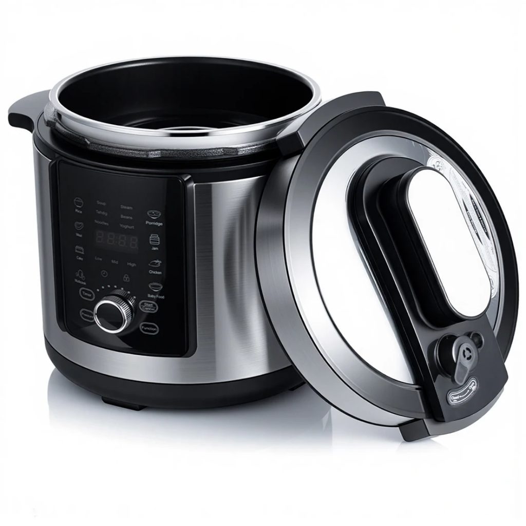 RAF R.184 6L Smart Air Fryer Pressure Cooker – Multi-Function Digital Multicooker, Stainless Steel, 1700W
