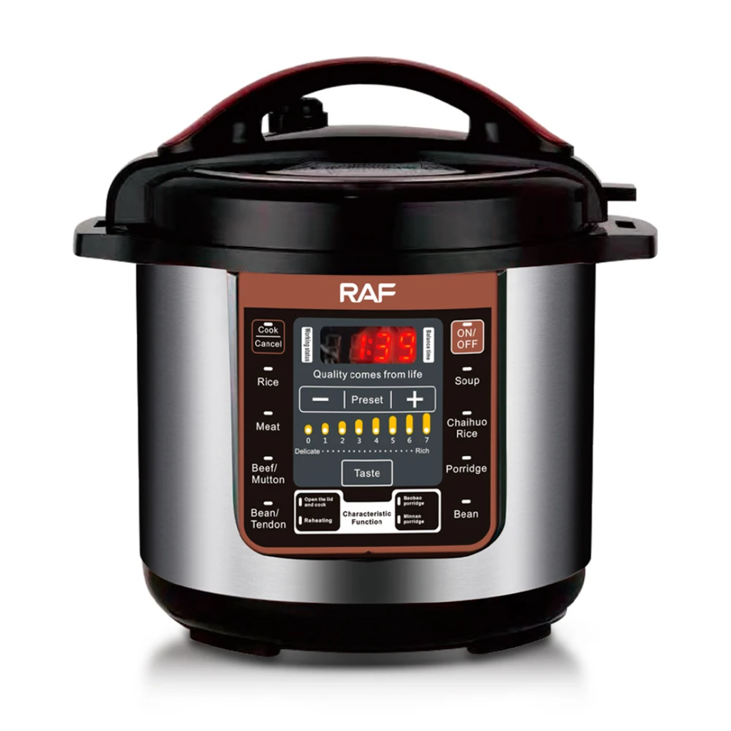 RAF R.182 12L Electric Pressure Cooker 1600W – Smart Programmable Multicooker, Large Capacity, Non-Stick Pot