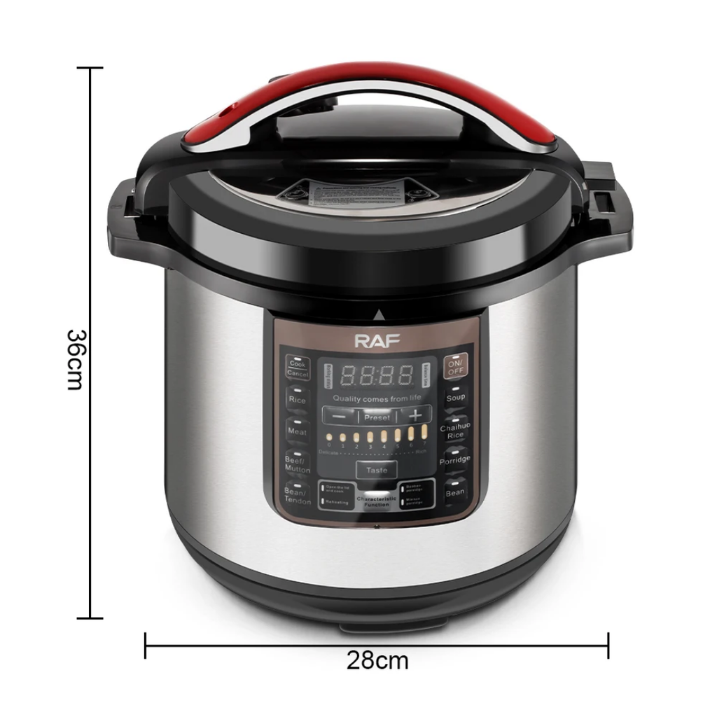 RAF R.181 8L Electric Pressure Cooker 1350W – Smart Programmable Multicooker, Non-Stick Pot, Fast Cooking