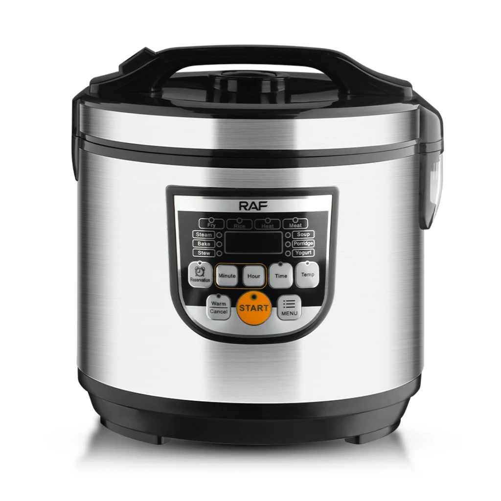 RAF R.178 5L Electric Rice Cooker 900W – Smart Programmable Multicooker with Steamer, Non-Stick Pot