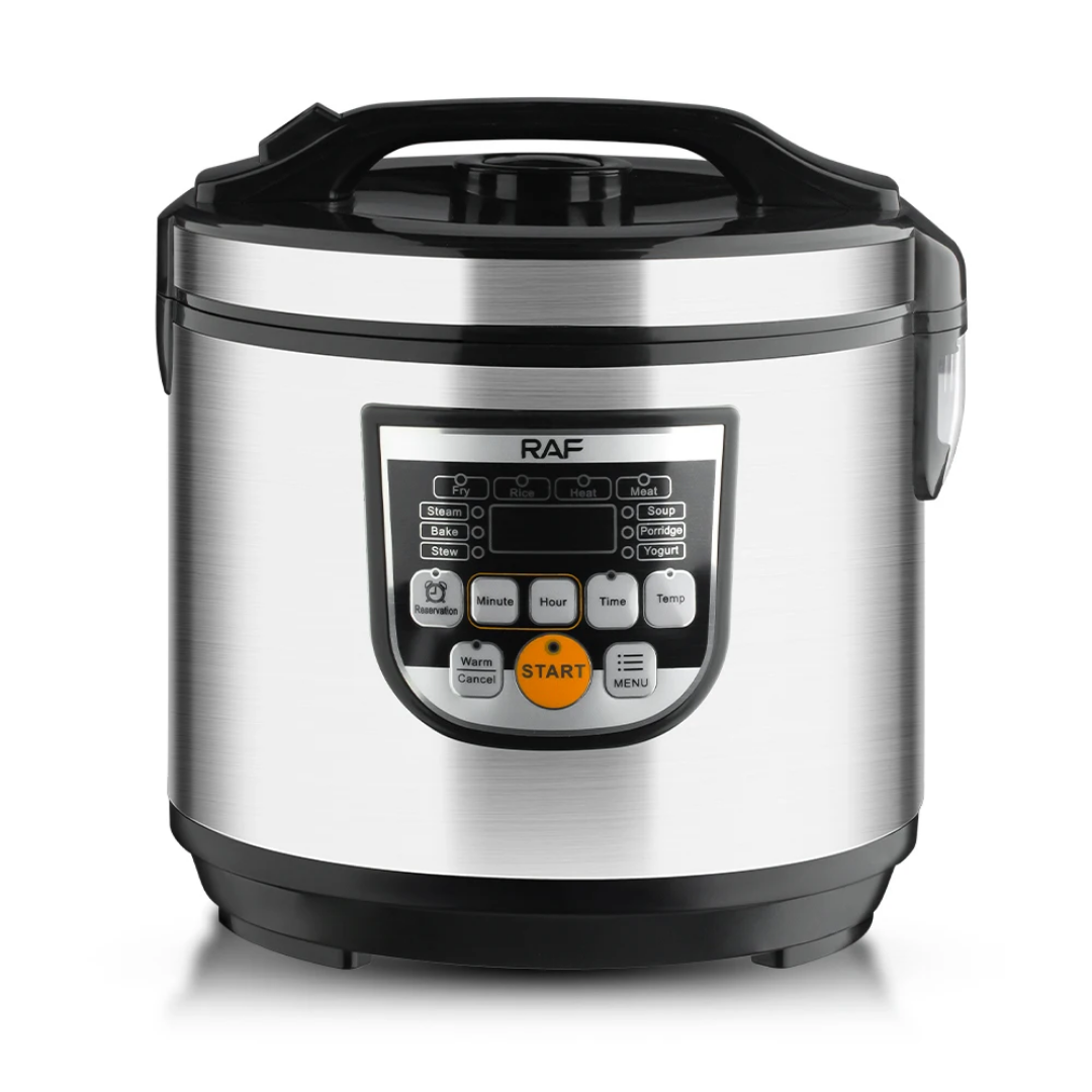 RAF R.178 5L Electric Rice Cooker 900W – Smart Programmable Multicooker with Steamer, Non-Stick Pot