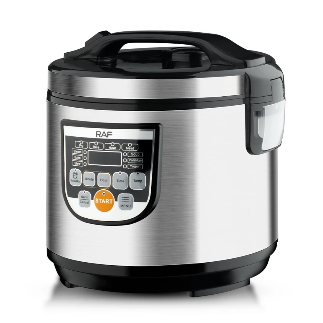RAF R.178 5L Electric Rice Cooker 900W – Smart Programmable Multicooker with Steamer, Non-Stick Pot