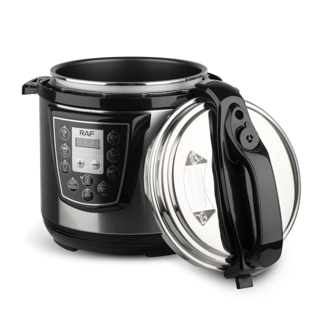 RAF R.177 6L Electric Pressure Cooker 1000W – Smart Programmable Multicooker with 24-Hour Timer, Non-Stick Pot