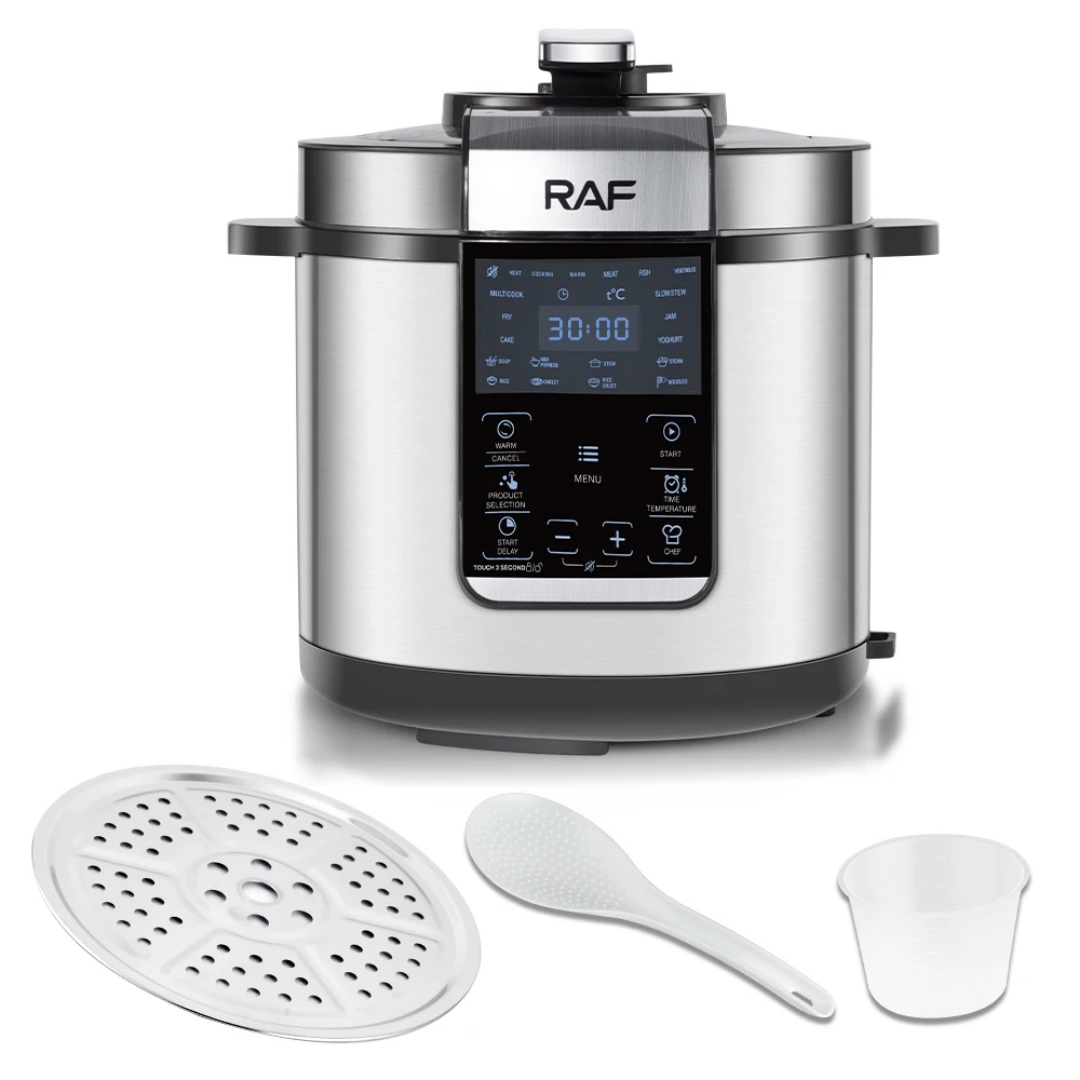 RAF R.173 6L Smart Electric Rice Cooker 1000W – Programmable Digital Multicooker, Non-Stick Pot