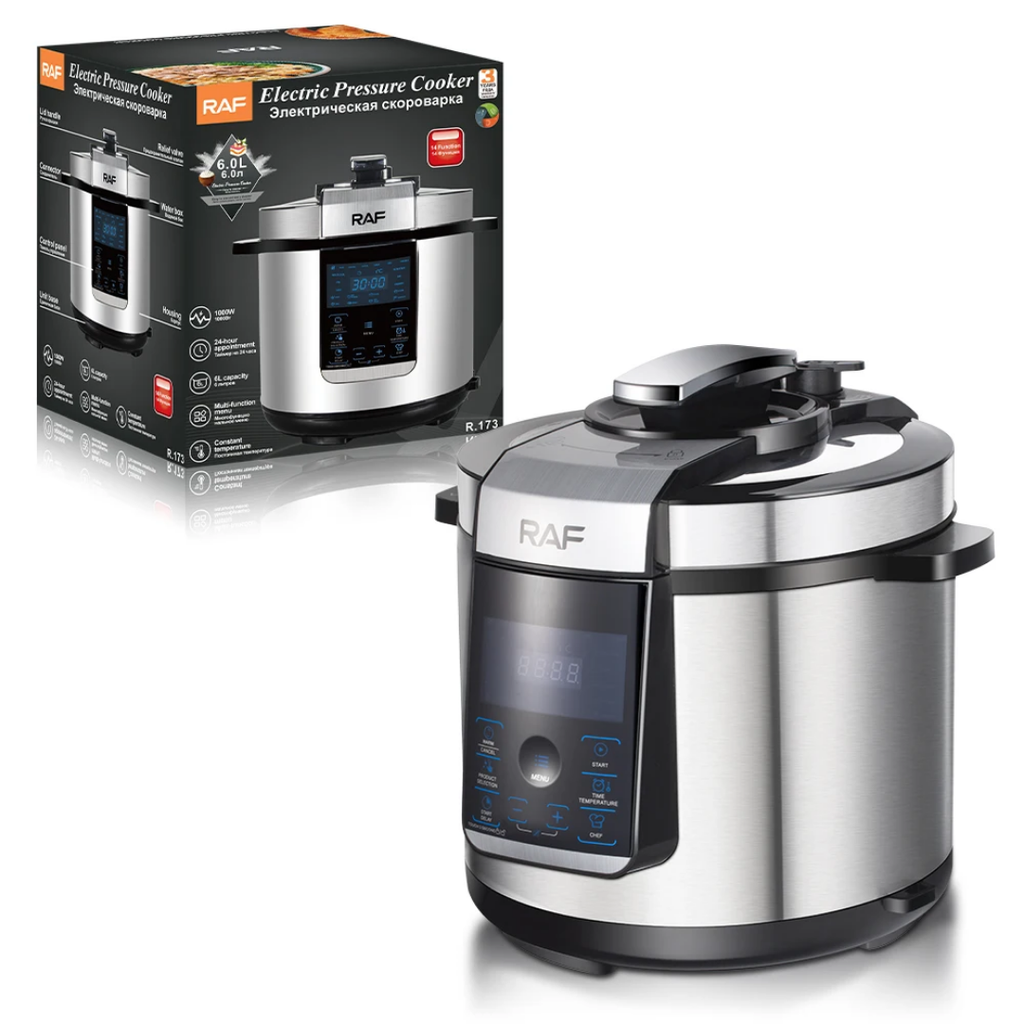 RAF R.173 6L Smart Electric Rice Cooker 1000W – Programmable Digital Multicooker, Non-Stick Pot
