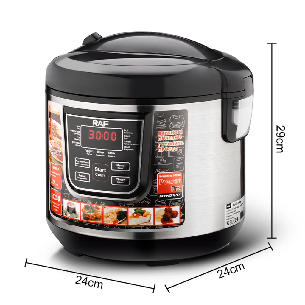 RAF R.166 5L Smart Electric Rice Cooker 700W – Health-Preserving Multicooker with LED Display