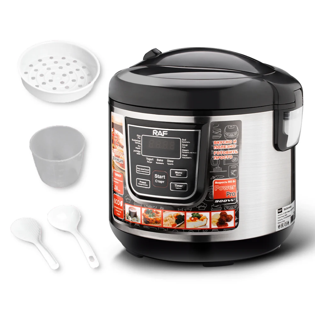 RAF R.166 5L Smart Electric Rice Cooker 700W – Health-Preserving Multicooker with LED Display