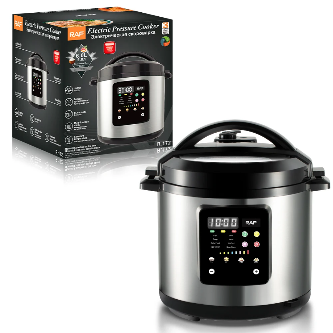 RAF R.172 6L Smart Electric Rice Cooker 220V – Programmable Slow & Pressure Cooker, Non-Stick Pot