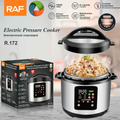 RAF R.172 6L Smart Electric Rice Cooker 220V – Programmable Slow & Pressure Cooker, Non-Stick Pot