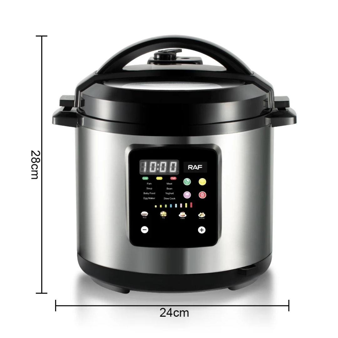 RAF R.172 6L Smart Electric Rice Cooker 220V – Programmable Slow & Pressure Cooker, Non-Stick Pot