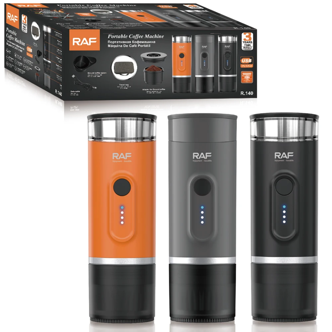 RAF R.140 Gusto Portable Coffee Maker – 15 Bar Pressure Multi-Capsule Espresso Machine USB-C Powered
