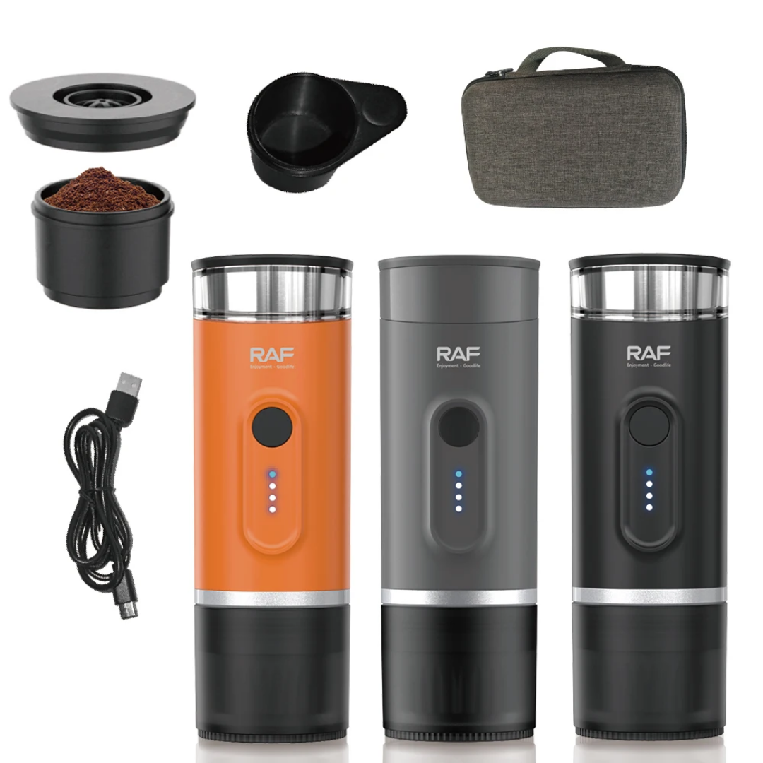 RAF R.140 Gusto Portable Coffee Maker – 15 Bar Pressure Multi-Capsule Espresso Machine USB-C Powered