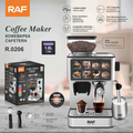 Commercial Smart Espresso Machine. RAF R.0206 - Dual Boiler Coffee Maker with Touchscreen and Automatic Milk Frother