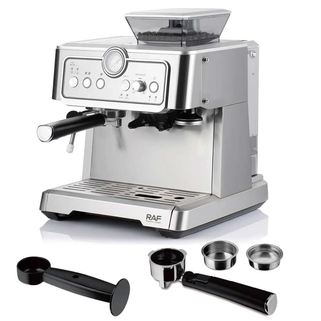 RAF R.0205 Semi-Automatic Espresso Machine – 15 Bar Coffee Maker with Steam Wand and 2.3L Water Tank