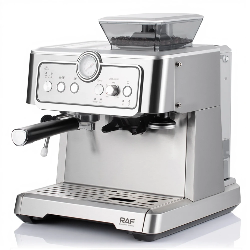 RAF R.0205 Semi-Automatic Espresso Machine – 15 Bar Coffee Maker with Steam Wand and 2.3L Water Tank