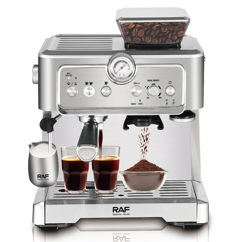 RAF R.0205 Semi-Automatic Espresso Machine – 15 Bar Coffee Maker with Steam Wand and 2.3L Water Tank