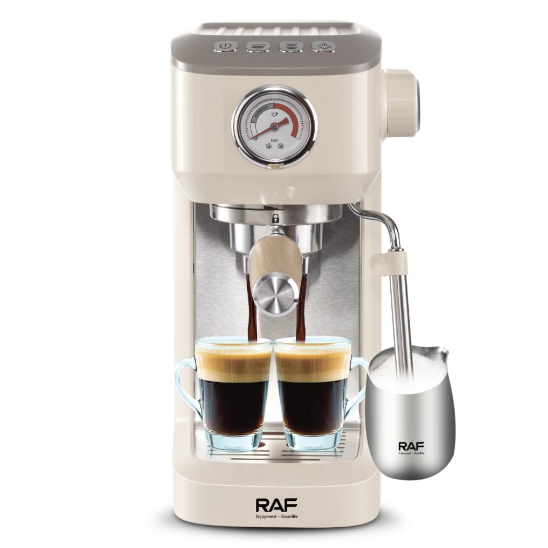 RAF R.0201 Espresso Coffee Machine – 19 Bar Semi-Automatic Coffee Maker with Steam Wand (1.2L)