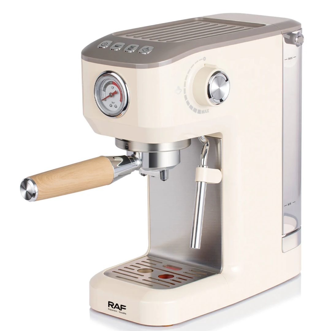 RAF R.0201 Espresso Coffee Machine – 19 Bar Semi-Automatic Coffee Maker with Steam Wand (1.2L)