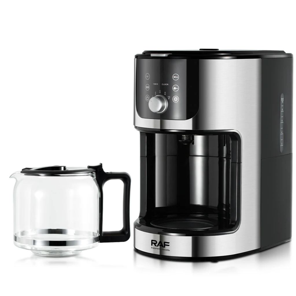 Automatic Coffee Maker. RAF 110 – Programmable Coffee Machine with Built-In Grinder (1.2L)
