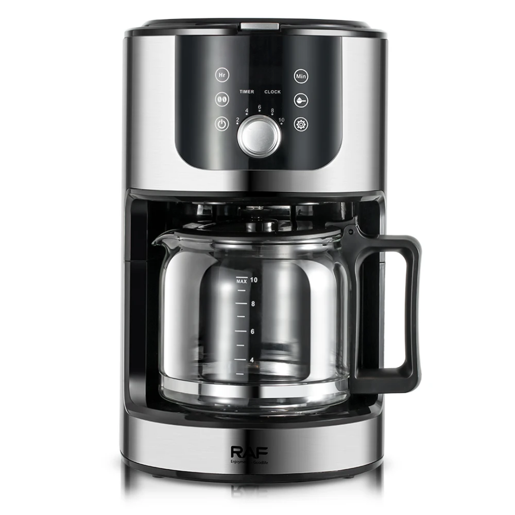 Automatic Coffee Maker. RAF 110 – Programmable Coffee Machine with Built-In Grinder (1.2L)
