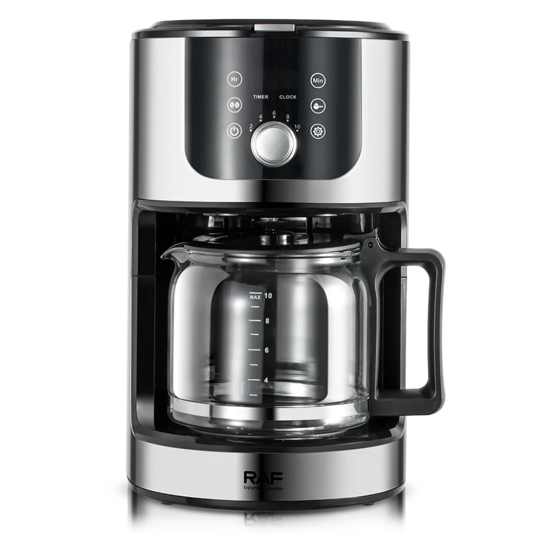 Automatic Coffee Maker. RAF 110 – Programmable Coffee Machine with Built-In Grinder (1.2L)