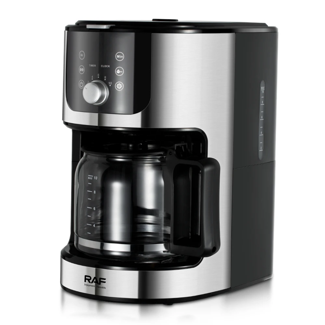 Automatic Coffee Maker. RAF 110 – Programmable Coffee Machine with Built-In Grinder (1.2L)