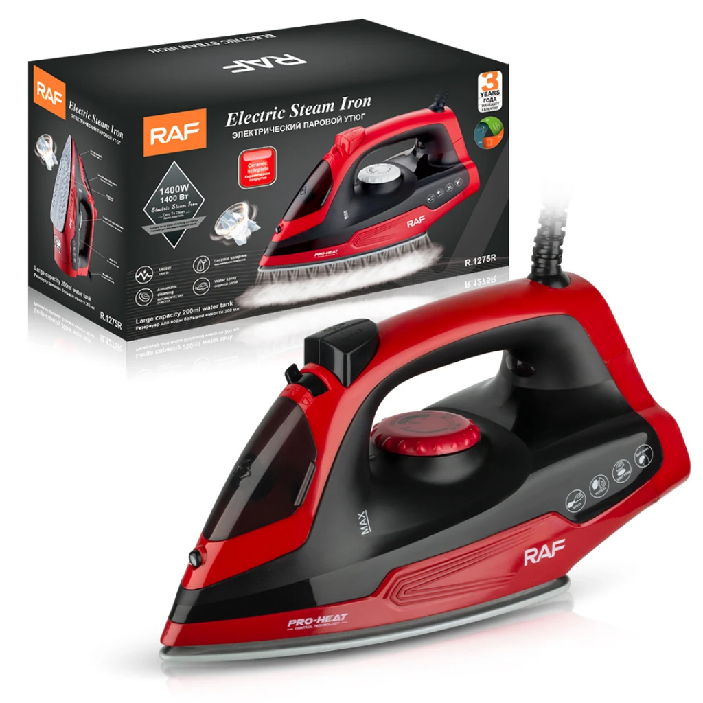 Electric Steam Iron RAF R.1275 Handheld Garment Steamer – 1400W Portable Steam Iron with Anti-Drip Protection