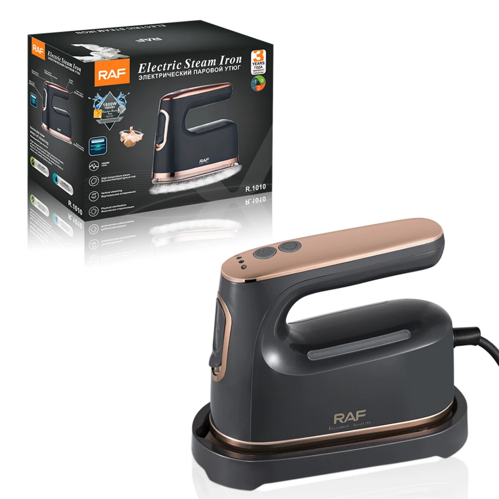 Electric Steam Iron RAF R.1010 Travel Steam Iron – 1800W Portable Garment Iron with Ceramic Soleplate