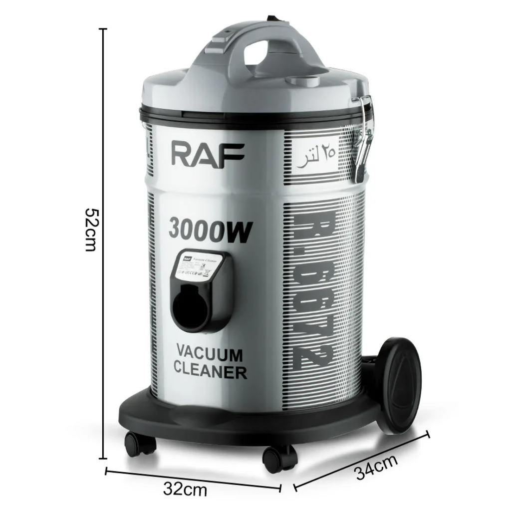 Industrial Wet & Dry Vacuum Cleaner RAF R.6672  – 1400W 25L Commercial Drum Vacuum Cleaner
