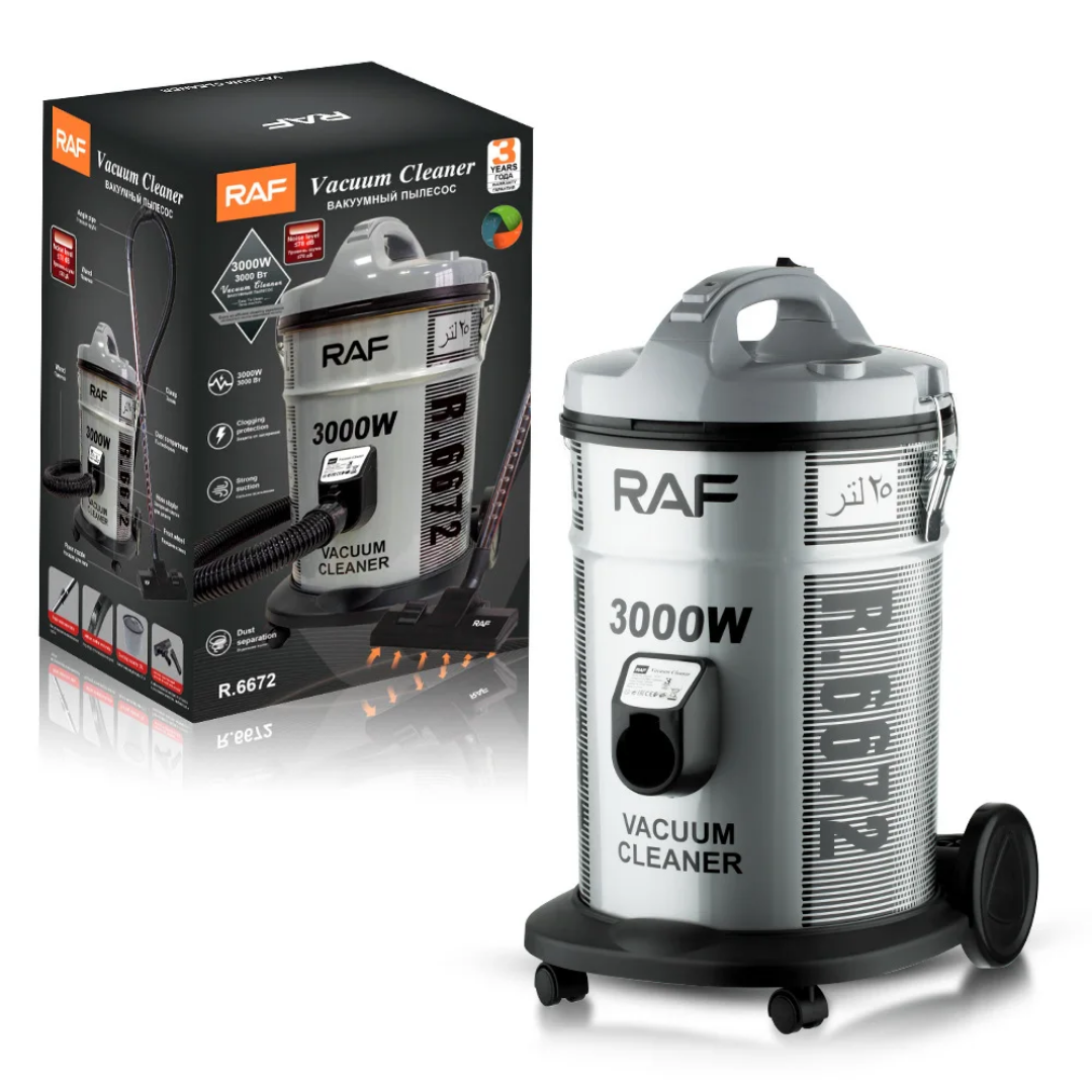 Industrial Wet & Dry Vacuum Cleaner RAF R.6672  – 1400W 25L Commercial Drum Vacuum Cleaner