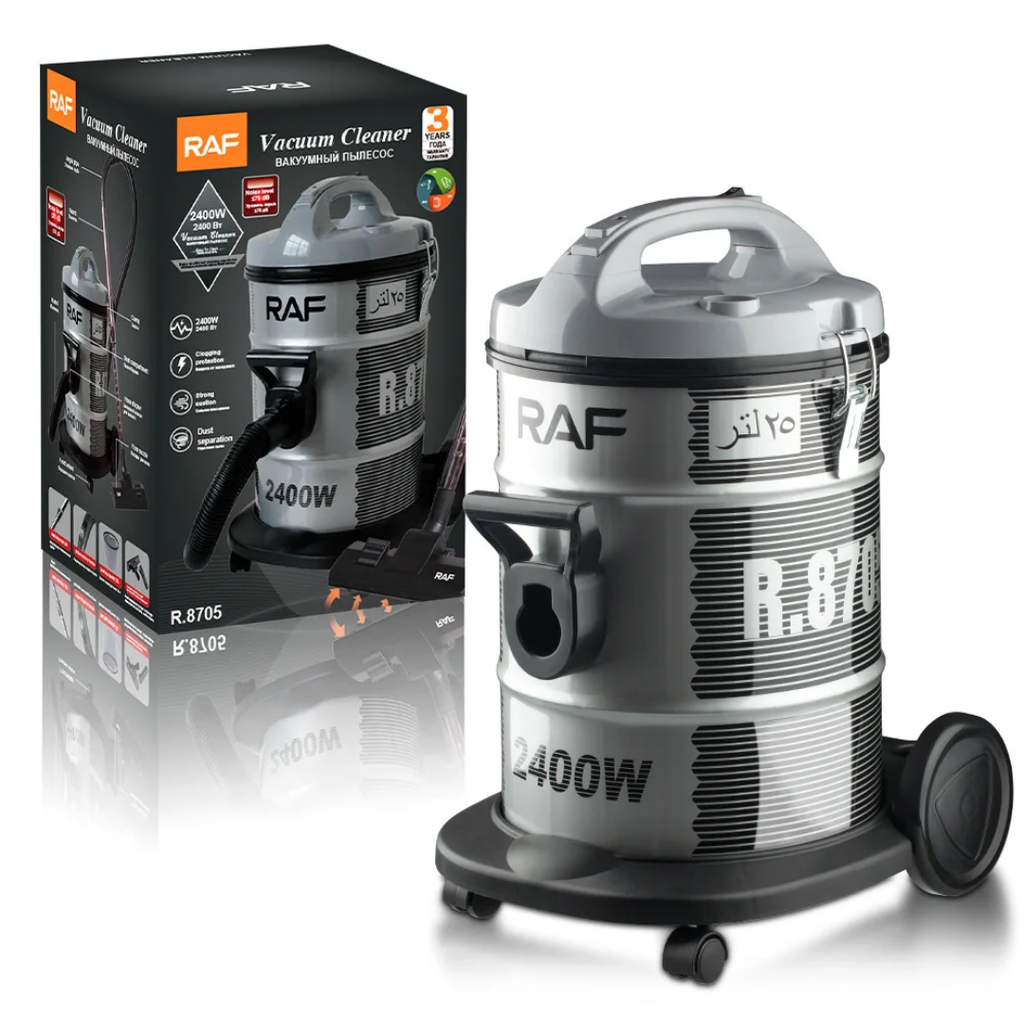 Canister Vacuum Cleaner  RAF R.8705 - 1400W Bagged Vacuum with 25L Capacity and Strong Suction