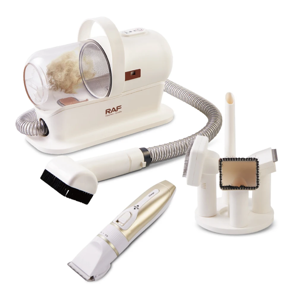 Pet Grooming Vacuum Cleaner RAF R.8762 - 1400W Low Noise Pet Hair Trimmer & Strong Suction Cleaning Kit