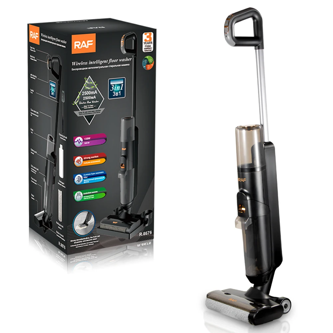 Rechargeable Wireless Vacuum Cleaner & Carpet Shampooer – 3-in-1 Cordless Floor Cleaning Machine RAF R.8676