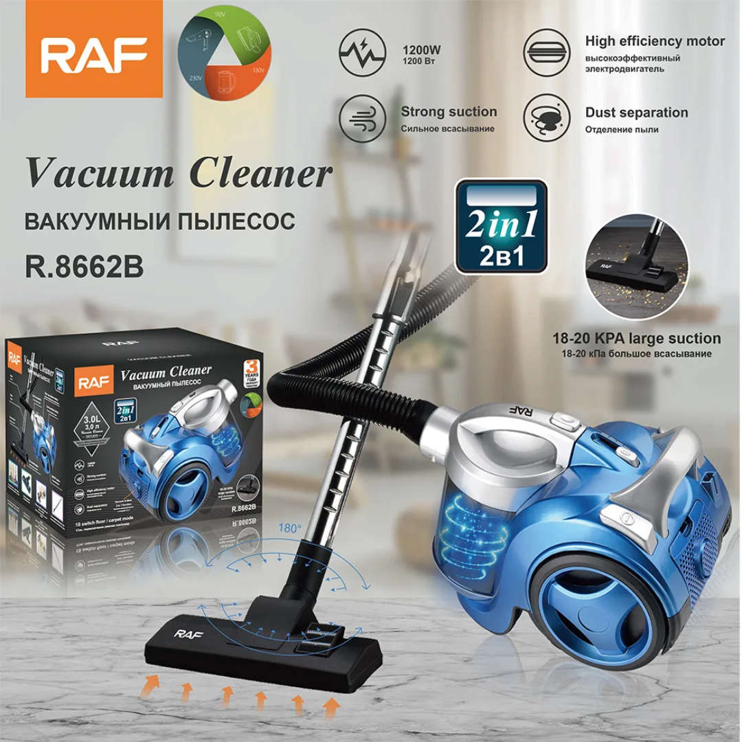 RAF R.8662 Wet & Dry Bagless Vacuum Cleaner – 1200W 2-in-1 Vacuum & Blower Cleaning Machine